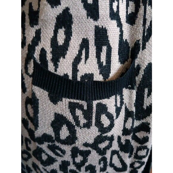 Oliver Leopard Print Cardigan Size Large Viscose Ombre Beige Brown Black - Picture 6 of 16